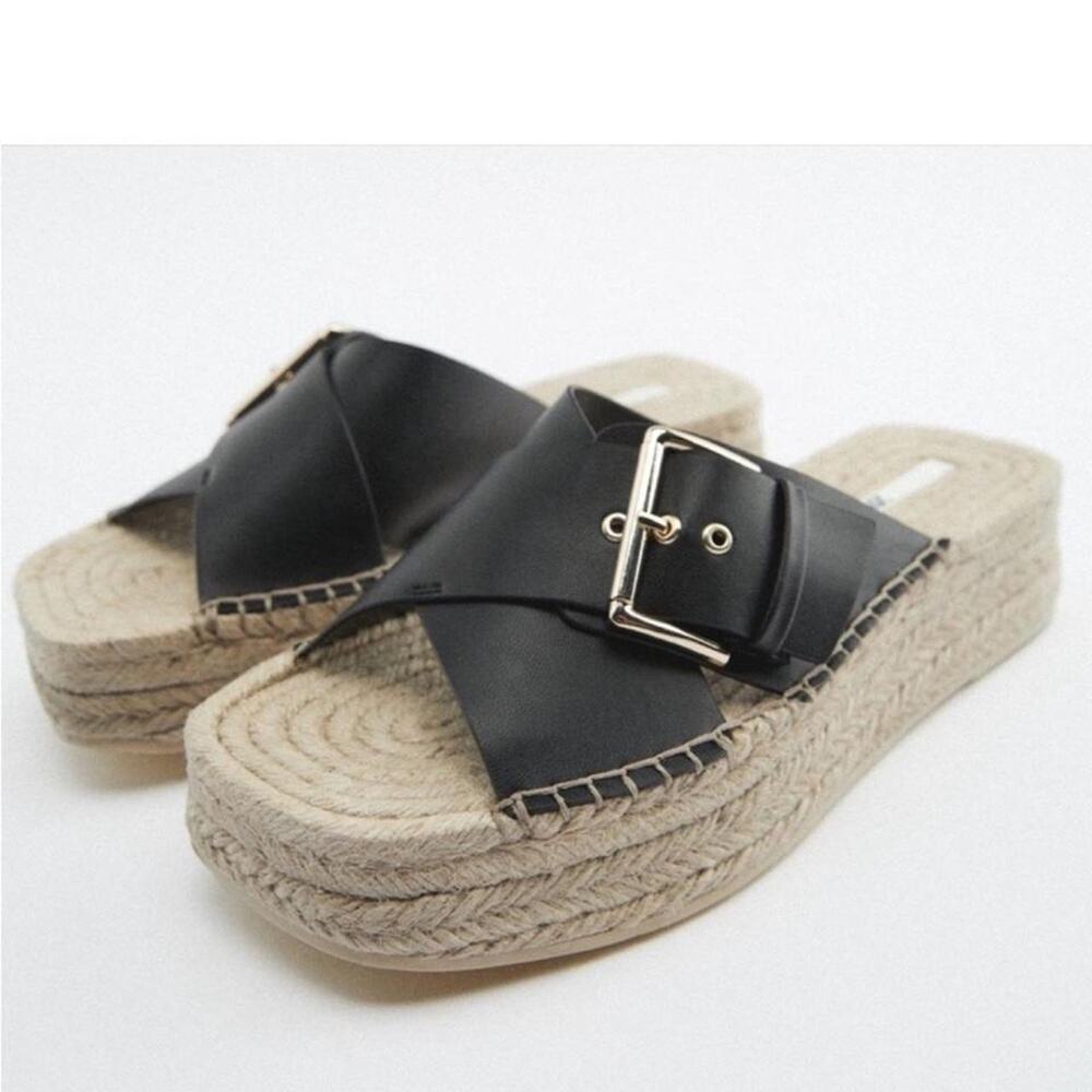 Zara platform espadrille slide sandals - Picture 8 of 8